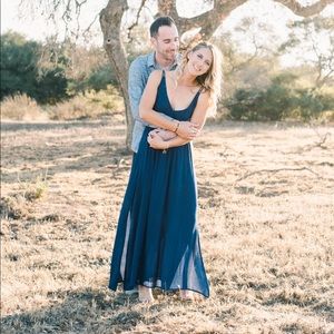 Lulu’s Lost in Paradise Navy Blue Maxi Dress